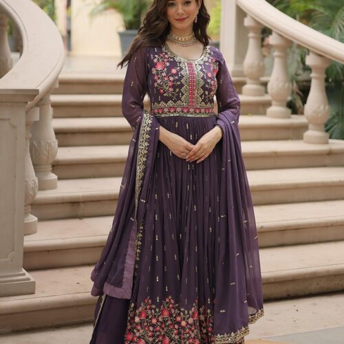 137_17a5dbf8-4849-4abe-9789-7f5fe3ab7eff-1.jpg Designer Lavender Color Three Piece Sharara Suit
