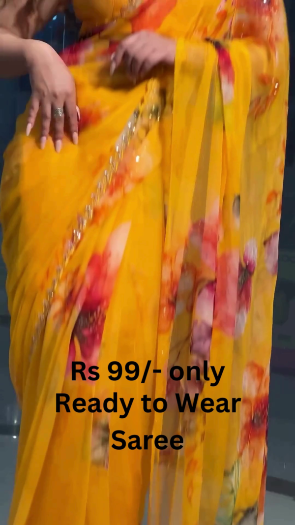 5016-1-Copy.png Golden Sunburst Floral Saree with Scalloped Zari Border